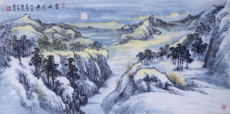 祖莪《雪山夜色》