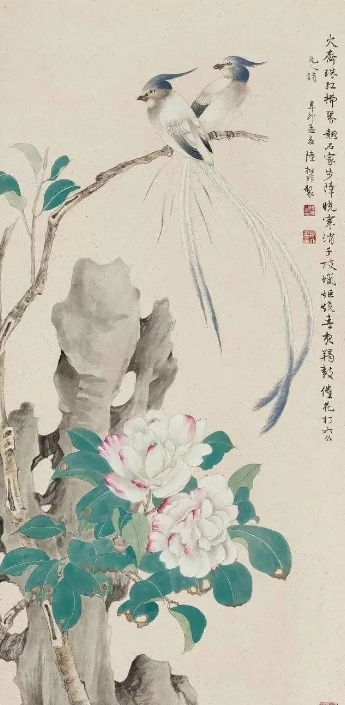 陆抑非《茶花双寿》